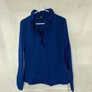 Antilia Femme Royal Blue Ruffled Shirt